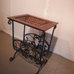 <font color=red>SOLD</font> – Classy Wood Iron Magazine Table/Rack