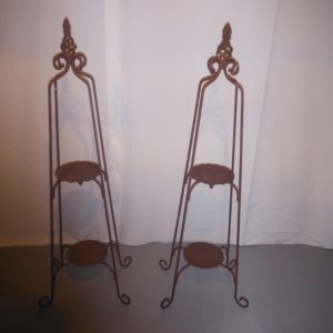 <font color=red>SOLD</font> – Classic Pair of Iron Plant Stands