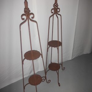<font color=red>SOLD</font> – Classic Pair of Iron Plant Stands