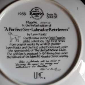 Collector Plate – A Perfect Set - Labrador Retrievers – Edwin Knowles "Field Puppies” Collection